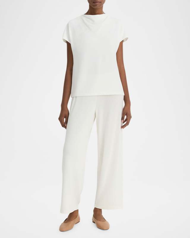 Cowl-Neck Short-Sleeve Top